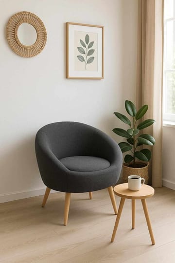 Lepotuoli- ja sivupöytäsarja (2 osaa) Atelier Del Sofa Tea set (70 x 94 x 42 cm) Antrasiitti - Antrasiitti - Huonekalut - Tuoli & nojatuoli - Nojatuoli & lepotuoli