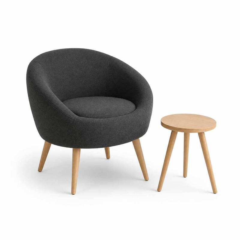 Lepotuoli- ja sivupöytäsarja (2 osaa) Atelier Del Sofa Tea set (70 x 94 x 42 cm) Antrasiitti - Antrasiitti - Huonekalut - Tuoli & nojatuoli - Nojatuoli & lepotuoli