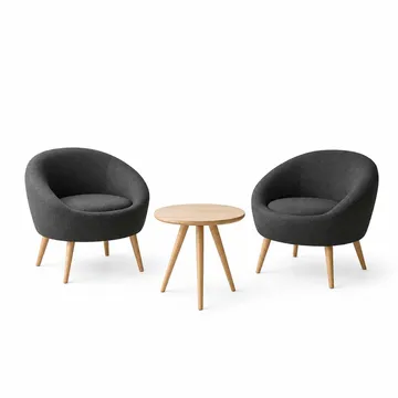 Lepotuoli- ja sivupöytäsarja (3 osaa) Atelier Del Sofa Tea set (70 x 94 x 42 cm) Antrasiitti - Antrasiitti - Huonekalut - Tuoli & nojatuoli - Nojatuoli & lepotuoli