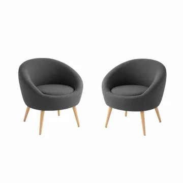 Lepotuoli- ja sivupöytäsarja (3 osaa) Atelier Del Sofa Tea set (70 x 94 x 42 cm) Antrasiitti - Antrasiitti - Huonekalut - Tuoli & nojatuoli - Nojatuoli & lepotuoli