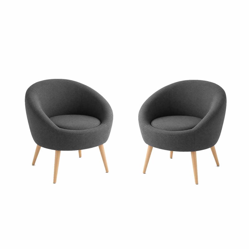 Lepotuoli- ja sivupöytäsarja (3 osaa) Atelier Del Sofa Tea set (70 x 94 x 42 cm) Antrasiitti - Antrasiitti - Huonekalut - Tuoli & nojatuoli - Nojatuoli & lepotuoli