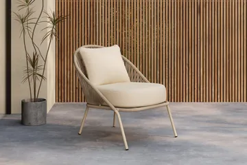 Lindos nojatuoli ulkokäyttöön - Beige - Puutarhakalusteet - Puutarhatuoli - Ulkotilan nojatuolit