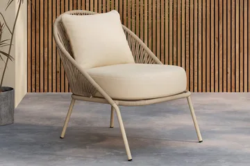 Lindos nojatuoli ulkokäyttöön - Beige - Puutarhakalusteet - Puutarhatuoli - Ulkotilan nojatuolit