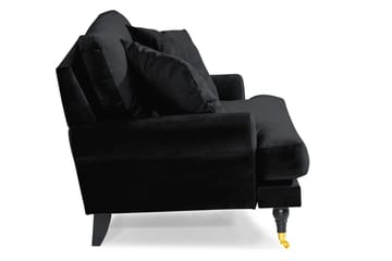 Loveseat Webber Sametti - Musta Messinki - Huonekalut - Tuoli & nojatuoli - Nojatuoli & lepotuoli - Samettinojatuoli