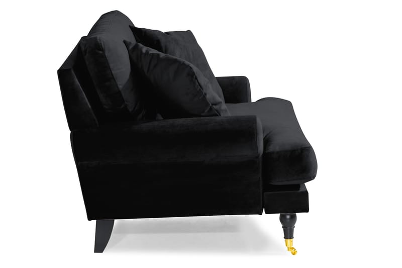 Loveseat Webber Sametti - Musta Messinki - Huonekalut - Tuoli & nojatuoli - Nojatuoli & lepotuoli - Samettinojatuoli