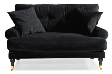 Loveseat Webber Sametti - Musta Messinki - Huonekalut - Tuoli & nojatuoli - Nojatuoli & lepotuoli - Samettinojatuoli