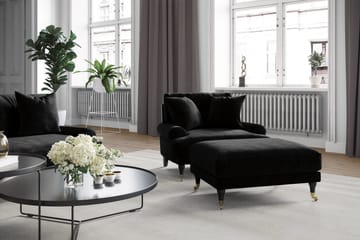 Loveseat Webber Sametti - Musta Messinki - Huonekalut - Tuoli & nojatuoli - Nojatuoli & lepotuoli - Samettinojatuoli