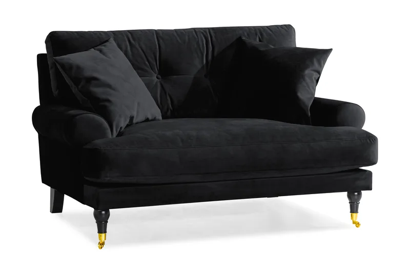 Loveseat Webber Sametti, Musta Messinki