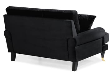 Loveseat Webber Sametti - Musta Messinki - Huonekalut - Tuoli & nojatuoli - Nojatuoli & lepotuoli - Samettinojatuoli