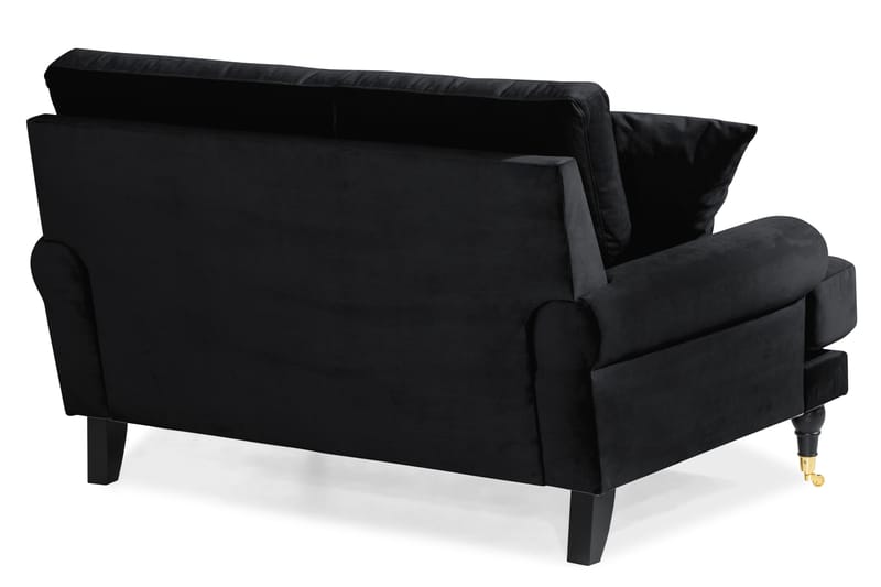 Loveseat Webber Sametti - Musta Messinki - Huonekalut - Tuoli & nojatuoli - Nojatuoli & lepotuoli - Samettinojatuoli