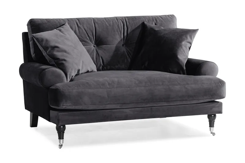 Loveseat Webber Sametti, Tummanharmaa Kromi