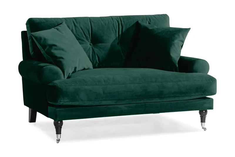 Loveseat Webber Sametti, Tummanvihreä Kromi