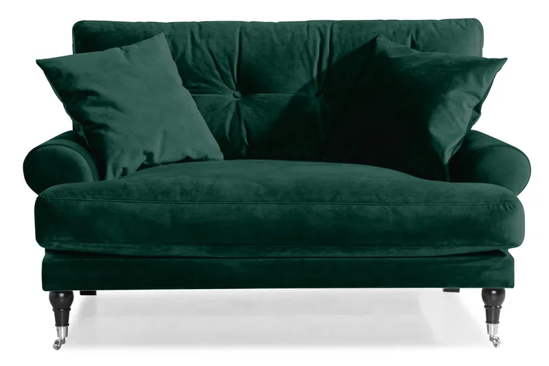 Loveseat Webber Sametti - Tummanvihreä Kromi - Huonekalut - Tuoli & nojatuoli - Nojatuoli & lepotuoli - Samettinojatuoli