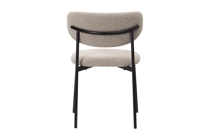 Lucy Ruokatuoli - Greige buklee / Metallijalat musta - Huonekalut - Tuoli & nojatuoli - Ruokapöydän tuolit