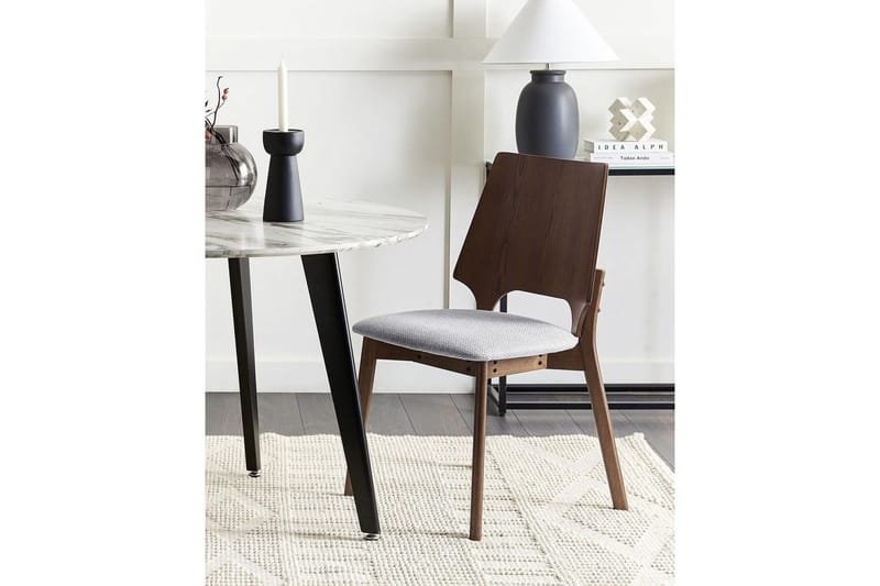 Matsalsstol Beliani Abee set om 2 Grå-Ljust Trä Light grey VALUE_MISSING_1 - Huonekalut - Tuoli & nojatuoli - Ruokapöydän tuolit