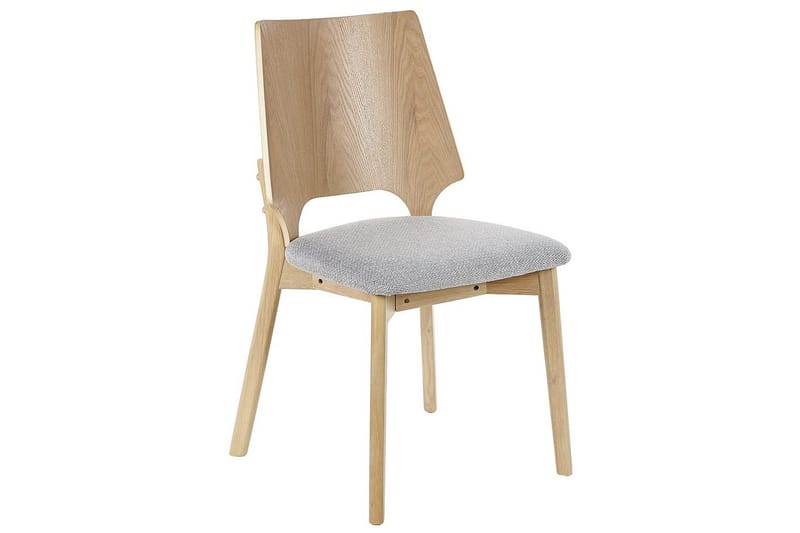 Matsalsstol Beliani Abee set om 2 Grå-Ljust Trä Light grey VALUE_MISSING_2 - Huonekalut - Tuoli & nojatuoli - Ruokapöydän tuolit