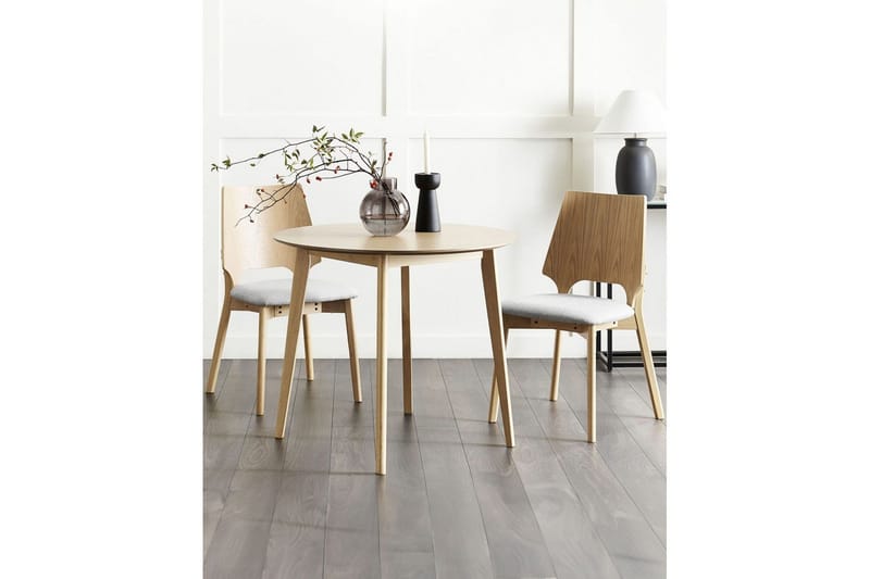 Matsalsstol Beliani Abee set om 2 Grå-Ljust Trä Light grey VALUE_MISSING_2 - Huonekalut - Tuoli & nojatuoli - Ruokapöydän tuolit