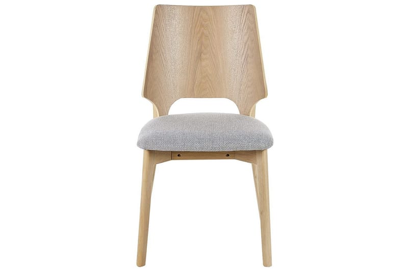 Matsalsstol Beliani Abee set om 2 Grå-Ljust Trä Light grey VALUE_MISSING_2 - Huonekalut - Tuoli & nojatuoli - Ruokapöydän tuolit