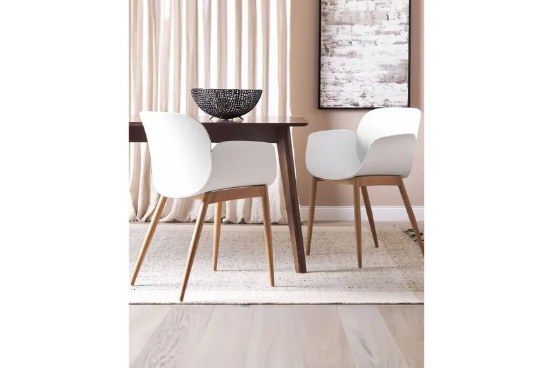 Matsalsstol Beliani Abilene set om 2 White - Huonekalut - Tuoli & nojatuoli - Ruokapöydän tuolit