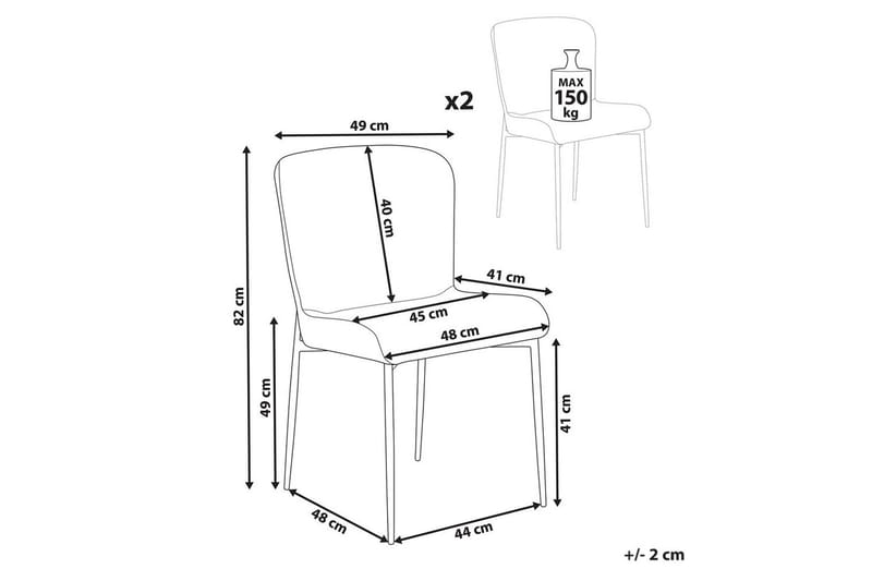Matsalsstol Beliani Ada set om 2 Light grey - Huonekalut - Tuoli & nojatuoli - Ruokapöydän tuolit