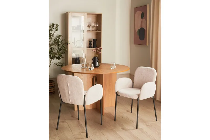 Matsalsstol Beliani Albee set om 2 Beige - Huonekalut - Tuoli & nojatuoli - Ruokapöydän tuolit