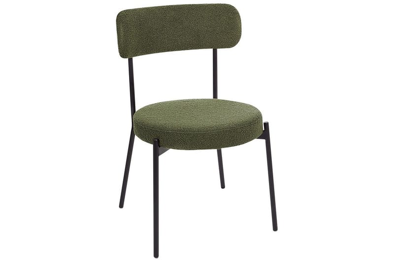 Matsalsstol Beliani Allison set om 2 Beige-Svart Dark green - Huonekalut - Tuoli & nojatuoli - Ruokapöydän tuolit