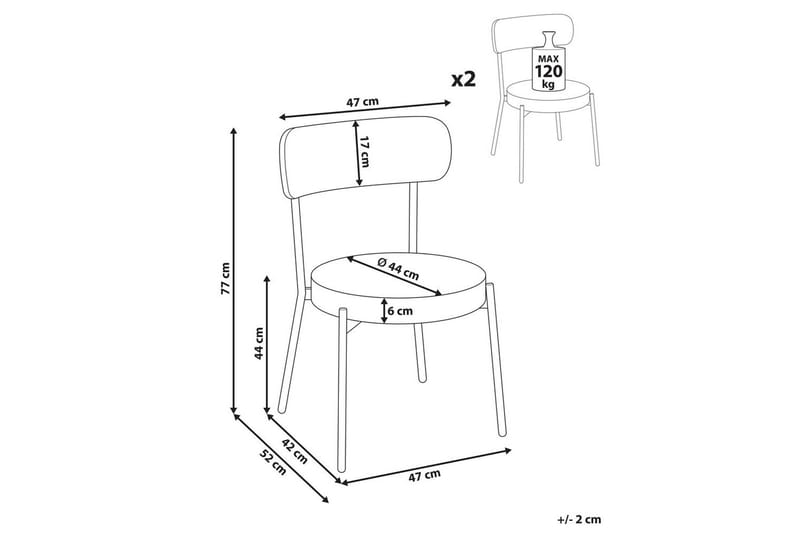 Matsalsstol Beliani Allison set om 2 Beige-Svart Dark green - Huonekalut - Tuoli & nojatuoli - Ruokapöydän tuolit