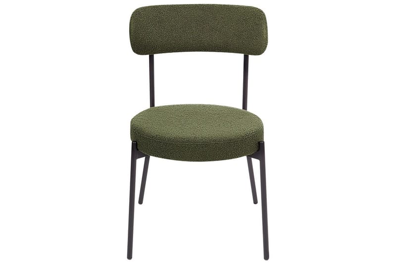 Matsalsstol Beliani Allison set om 2 Beige-Svart Dark green - Huonekalut - Tuoli & nojatuoli - Ruokapöydän tuolit
