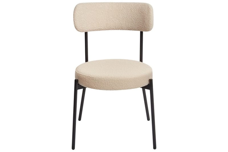 Matsalsstol Beliani Allison set om 2 Beige-Svart Ljusbeige - Huonekalut - Tuoli & nojatuoli - Ruokapöydän tuolit