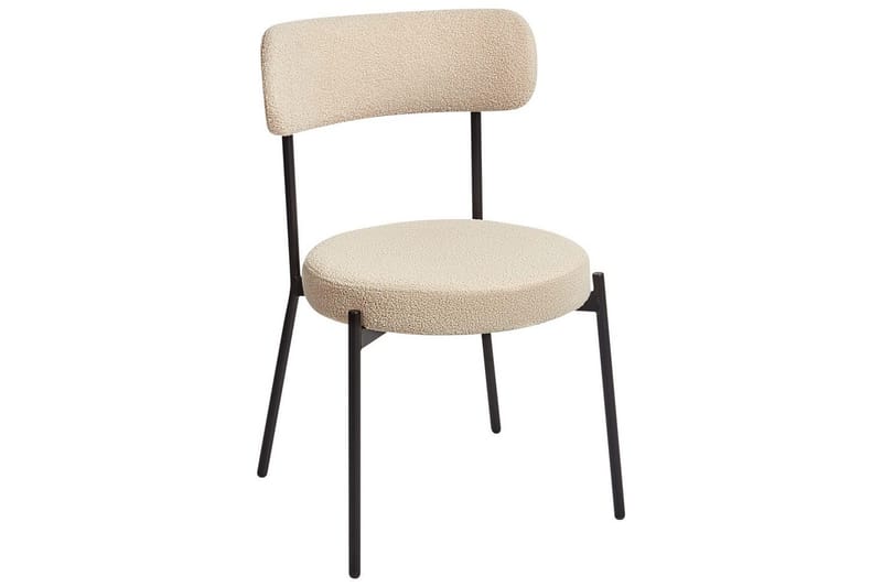 Matsalsstol Beliani Allison set om 2 Beige-Svart Ljusbeige - Huonekalut - Tuoli & nojatuoli - Ruokapöydän tuolit