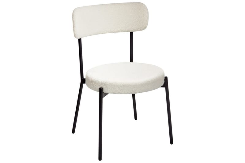 Matsalsstol Beliani Allison set om 2 Beige-Svart White - Huonekalut - Tuoli & nojatuoli - Ruokapöydän tuolit