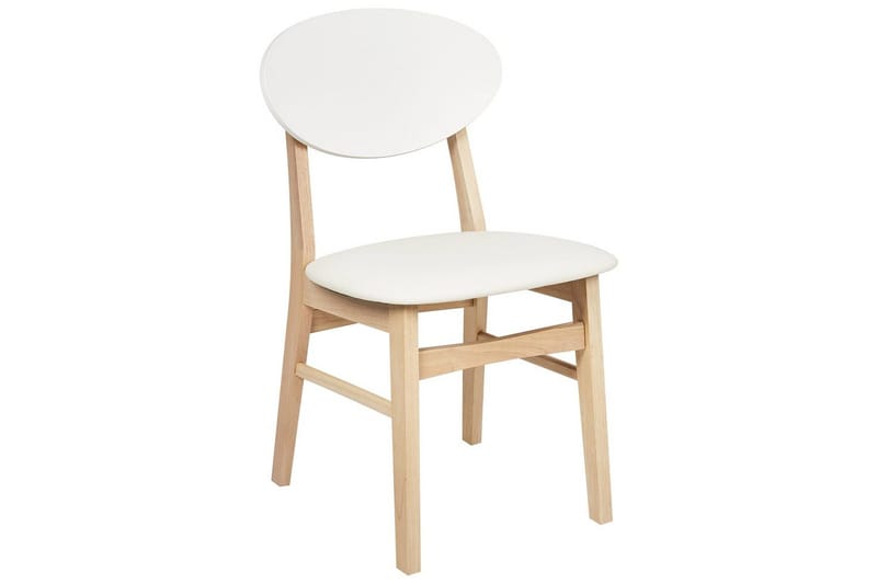 Matsalsstol Beliani Amery set om 2 Ljus Trä-Brun Cream white - Huonekalut - Tuoli & nojatuoli - Ruokapöydän tuolit