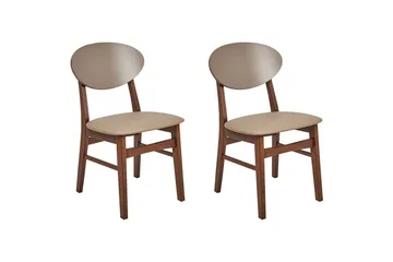 Matsalsstol Beliani Amery set om 2 Ljus Trä-Brun Light brown - Huonekalut - Tuoli & nojatuoli - Ruokapöydän tuolit