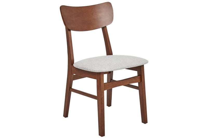 Matsalsstol Beliani Anoka set om 2 Mörk Trä-Beige Light grey - Huonekalut - Tuoli & nojatuoli - Ruokapöydän tuolit
