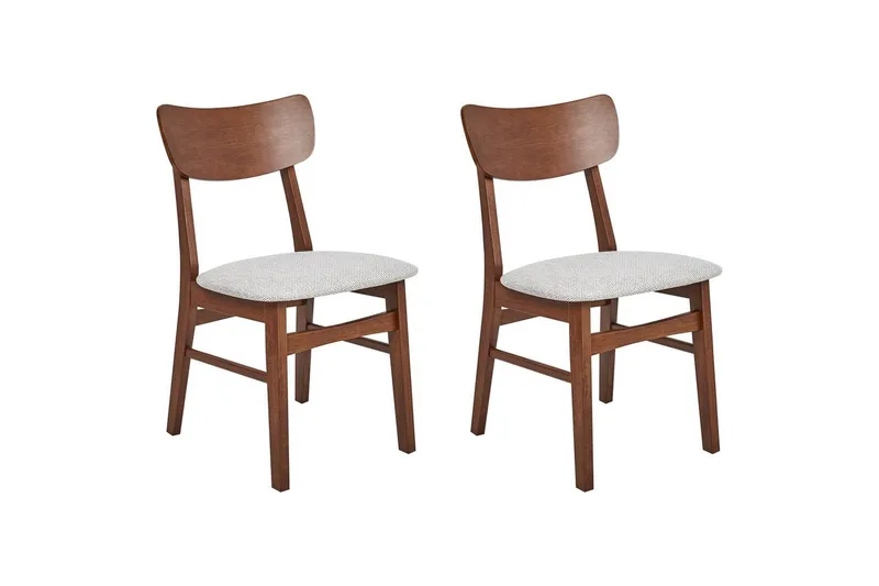 Matsalsstol Beliani Anoka set om 2 Mörk Trä-Beige Light grey, undefined
