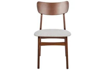 Matsalsstol Beliani Anoka set om 2 Mörk Trä-Beige Light grey - Huonekalut - Tuoli & nojatuoli - Ruokapöydän tuolit