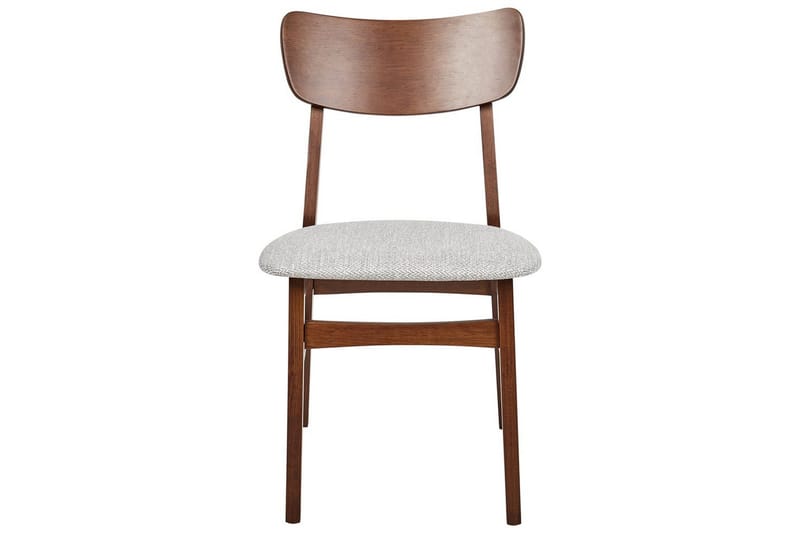 Matsalsstol Beliani Anoka set om 2 Mörk Trä-Beige Light grey - Huonekalut - Tuoli & nojatuoli - Ruokapöydän tuolit