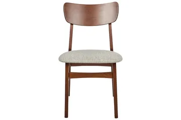 Matsalsstol Beliani Anoka set om 2 Mörk Trä-Beige Taupe - Huonekalut - Tuoli & nojatuoli - Ruokapöydän tuolit