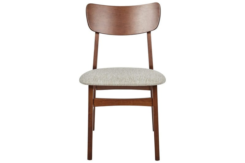 Matsalsstol Beliani Anoka set om 2 Mörk Trä-Beige Taupe - Huonekalut - Tuoli & nojatuoli - Ruokapöydän tuolit
