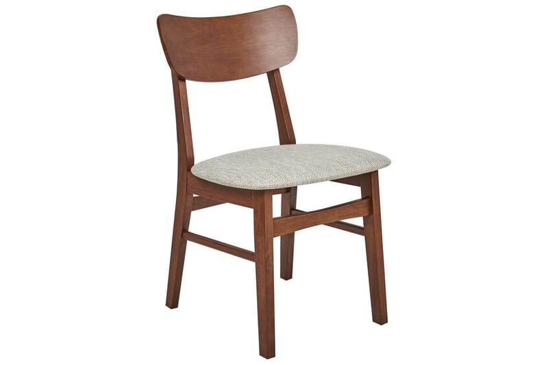 Matsalsstol Beliani Anoka set om 2 Mörk Trä-Beige Taupe - Huonekalut - Tuoli & nojatuoli - Ruokapöydän tuolit
