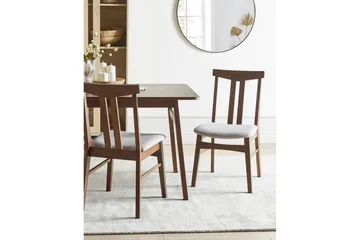 Matsalsstol Beliani Avalon set om 2 Ljus Trä-Beige Light grey - Huonekalut - Tuoli & nojatuoli - Ruokapöydän tuolit