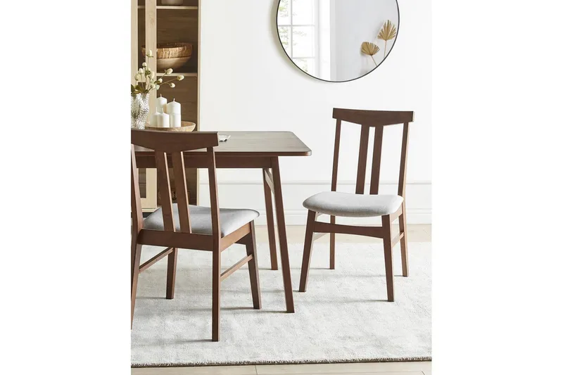 Matsalsstol Beliani Avalon set om 2 Ljus Trä-Beige Light grey - Huonekalut - Tuoli & nojatuoli - Ruokapöydän tuolit