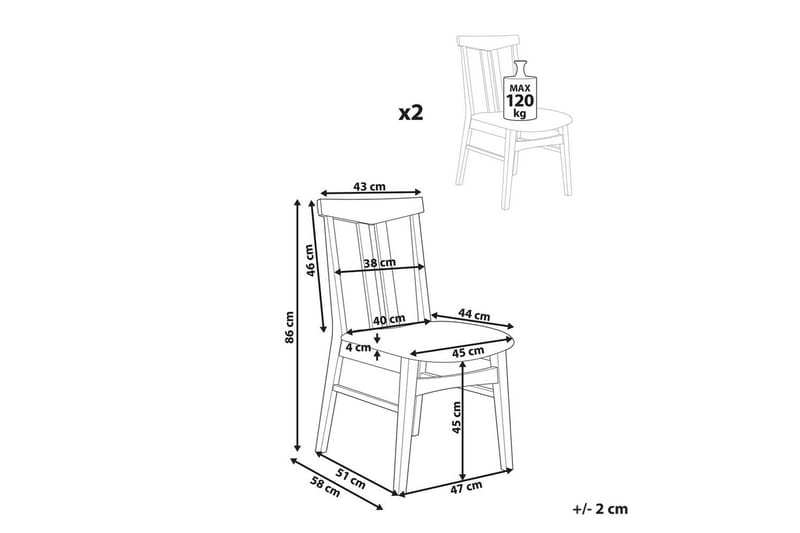 Matsalsstol Beliani Avalon set om 2 Ljus Trä-Beige Ljusbeige - Huonekalut - Tuoli & nojatuoli - Ruokapöydän tuolit