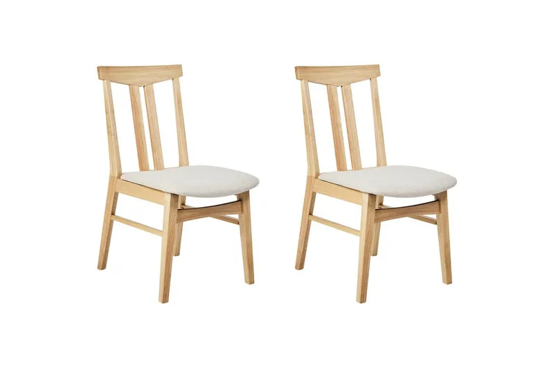 Matsalsstol Beliani Avalon set om 2 Ljus Trä-Beige NO_BRAND Ljusbeige - Huonekalut - Tuoli & nojatuoli - Ruokapöydän tuolit