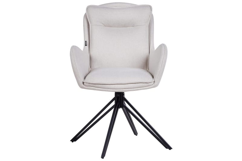 Matsalsstol Beliani Avelar set om 2 Beige-Svart Ljusbeige - Huonekalut - Tuoli & nojatuoli - Ruokapöydän tuolit