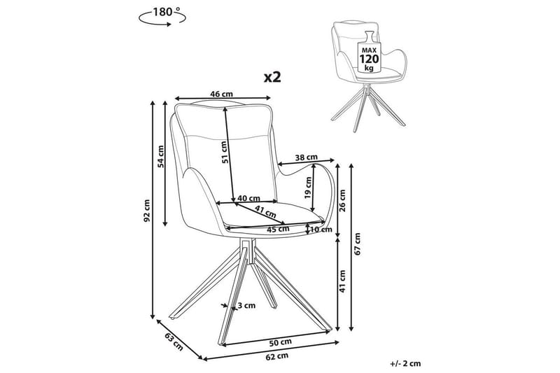 Matsalsstol Beliani Avelar set om 2 Beige-Svart Mint Green - Huonekalut - Tuoli & nojatuoli - Ruokapöydän tuolit