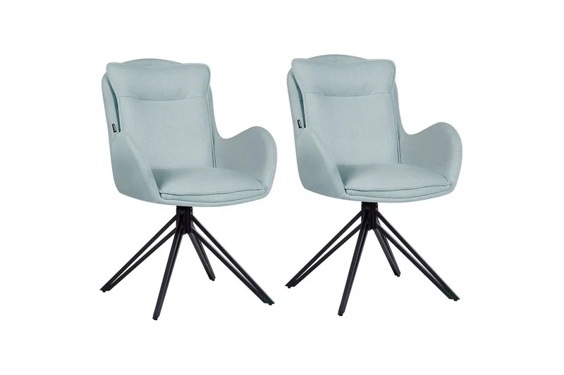 Matsalsstol Beliani Avelar set om 2 Beige-Svart Mint Green - Huonekalut - Tuoli & nojatuoli - Ruokapöydän tuolit