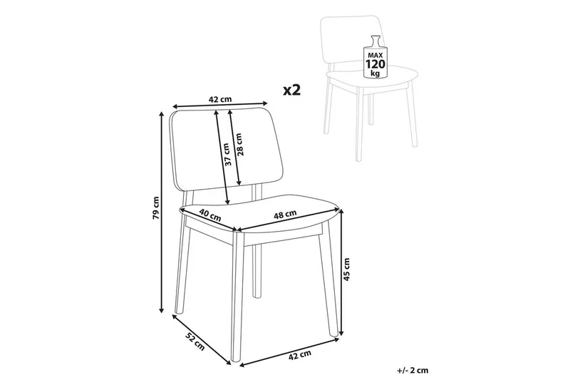 Matsalsstol Beliani Blane set om 2 Ljus Trä-Beige Light wood - Huonekalut - Tuoli & nojatuoli - Ruokapöydän tuolit
