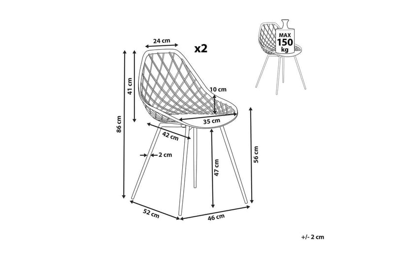 Matsalsstol Beliani Canton Ii set om 2 Beige - Huonekalut - Tuoli & nojatuoli - Ruokapöydän tuolit