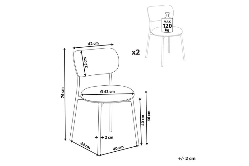 Matsalsstol Beliani Casey set om 2 Beige-Svart Ljusbeige - Huonekalut - Tuoli & nojatuoli - Ruokapöydän tuolit
